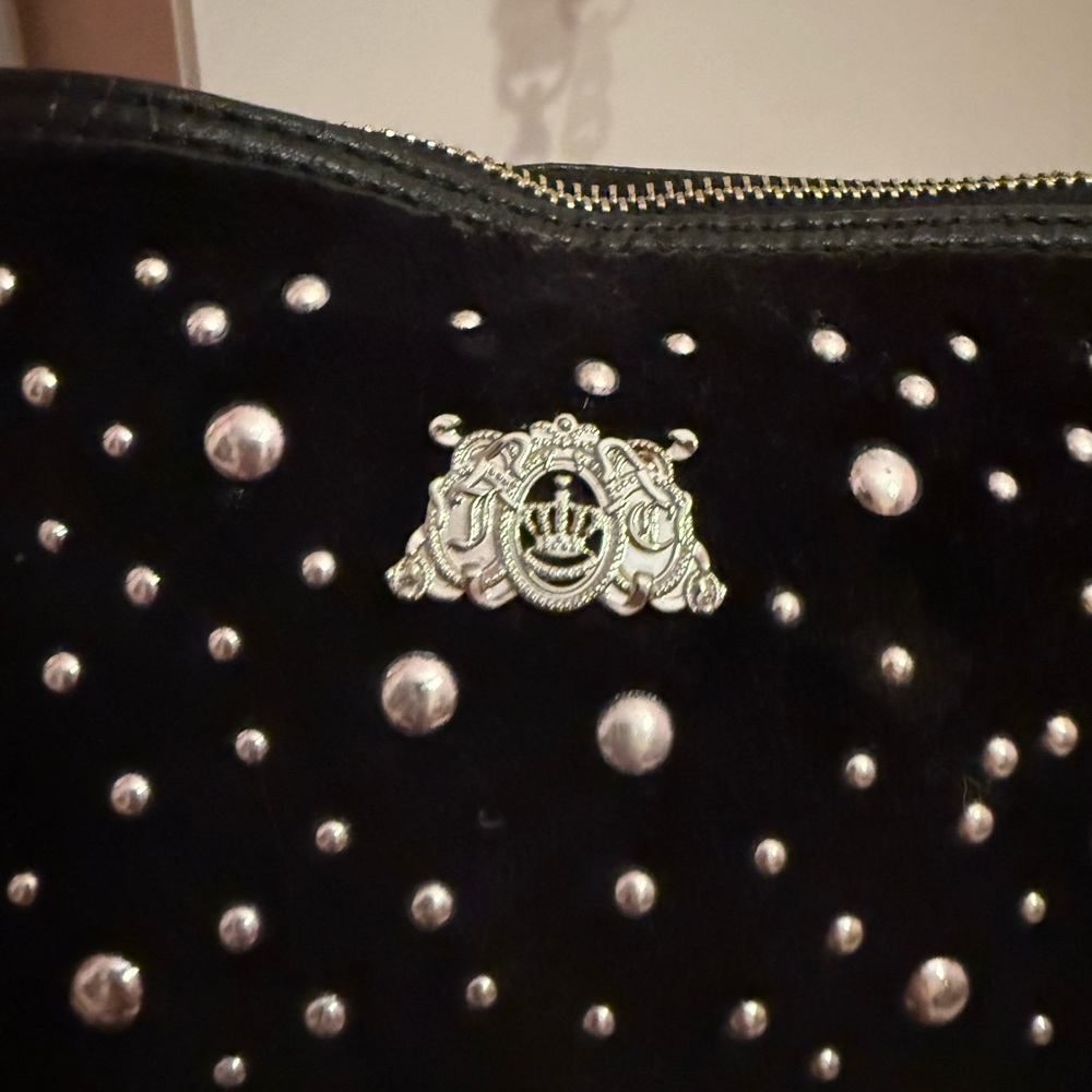 Juicy Couture Black and Silver Studded Clutch